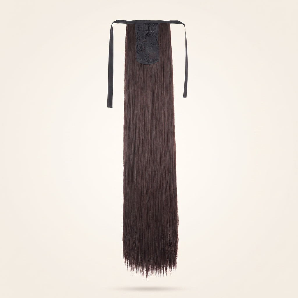 24" Long Straight Clip-In Ponytail Hair Extension | Heat Resistant Synthetic Wrap Around Ponytail for Women