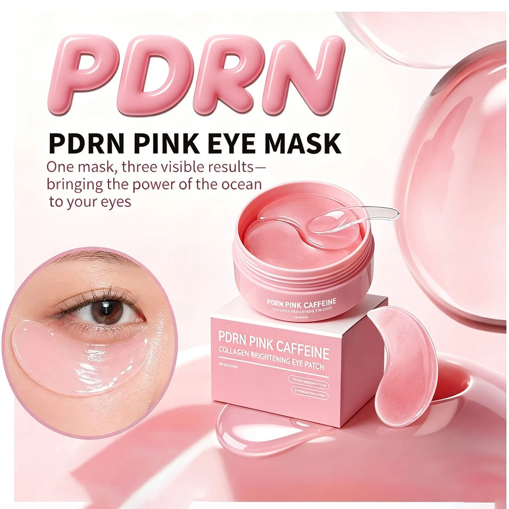 PDRN Caffeine Collagen Under Eye Patches Anti Puffy Eyes & Dark Circles with Niacinamide &Peptides Smile Line Wrinkle Care 60PCS