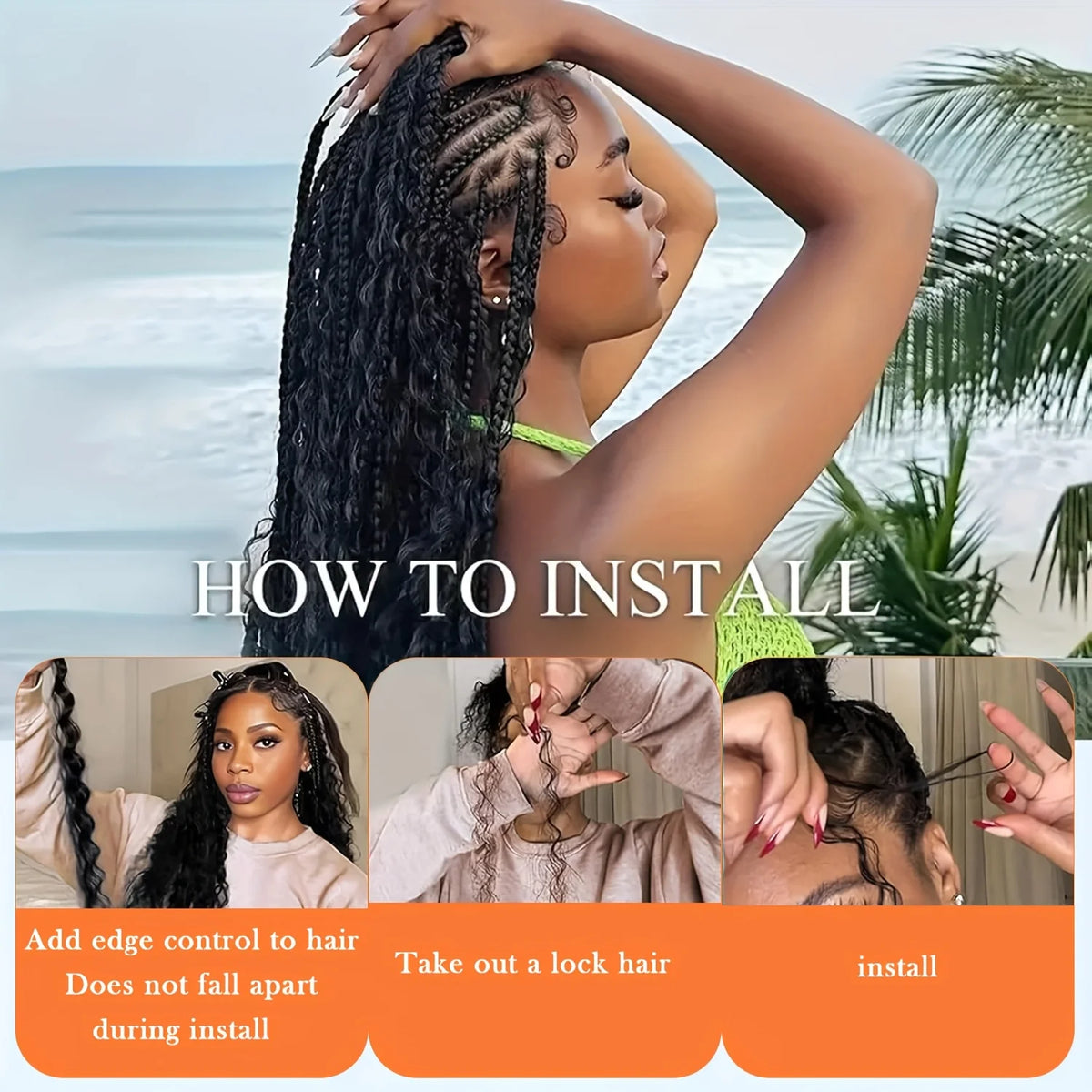 Bohemian Deep Wave Synthetic Hair Bundles | Wet & Wavy Water Wave Braiding Hair Extensions