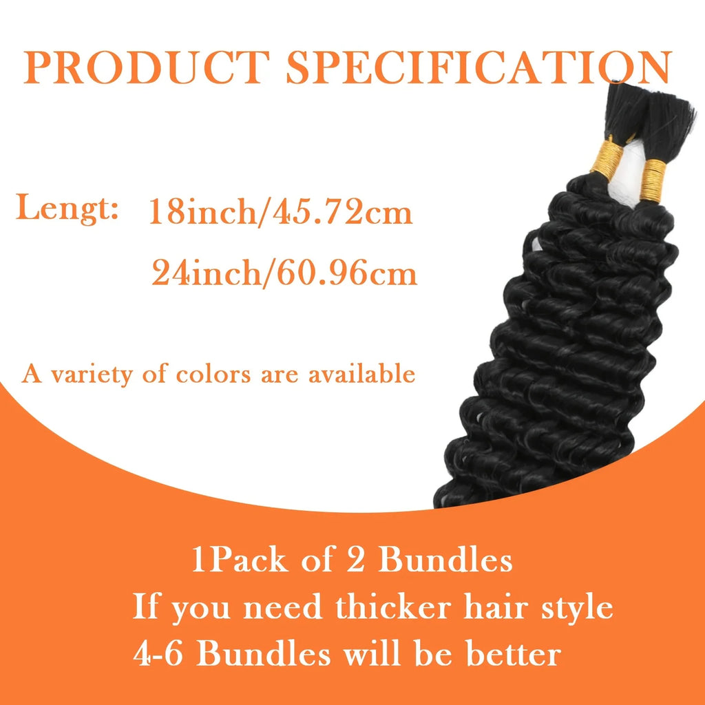 Bohemian Deep Wave Synthetic Hair Bundles | Wet & Wavy Water Wave Braiding Hair Extensions