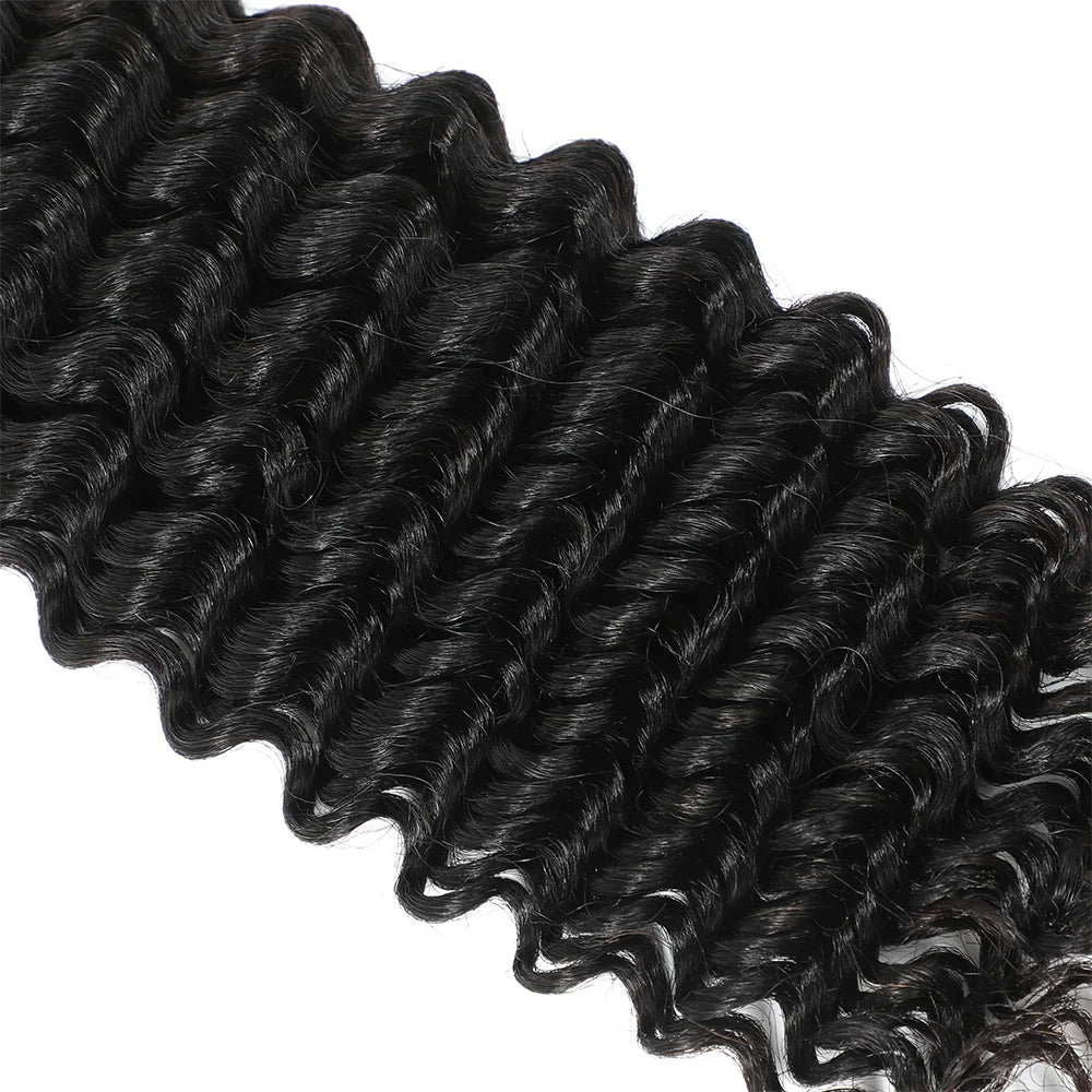Chocolate Brown Remy Human Hair Bulk for Boho Braids | Deep Wave Braiding Hair