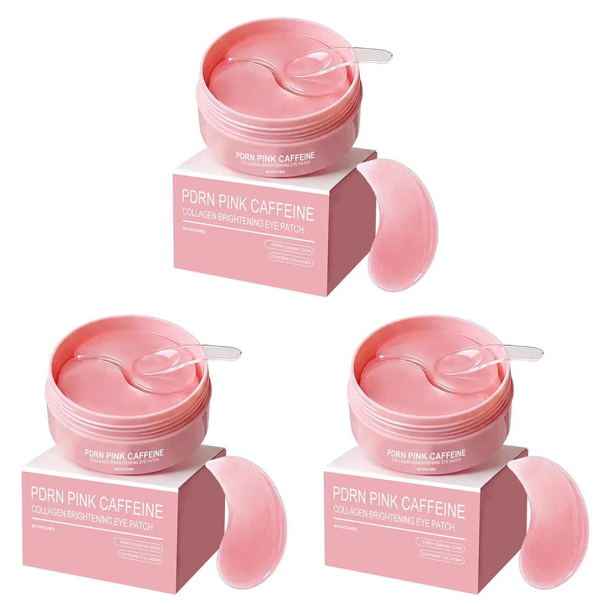 PDRN Caffeine Collagen Under Eye Patches Anti Puffy Eyes & Dark Circles with Niacinamide &Peptides Smile Line Wrinkle Care 60PCS