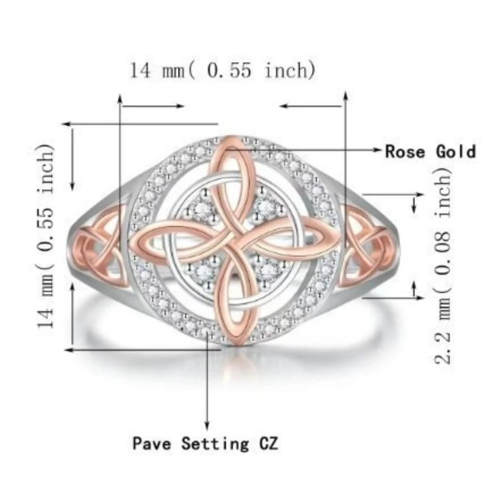 Two-Tone Celtic Heart Knot Ring