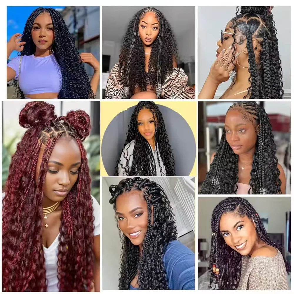 Synthetic Deep Wave Bulk Hair for Boho Braids | No-Weft Curly Braiding Hair Bundles