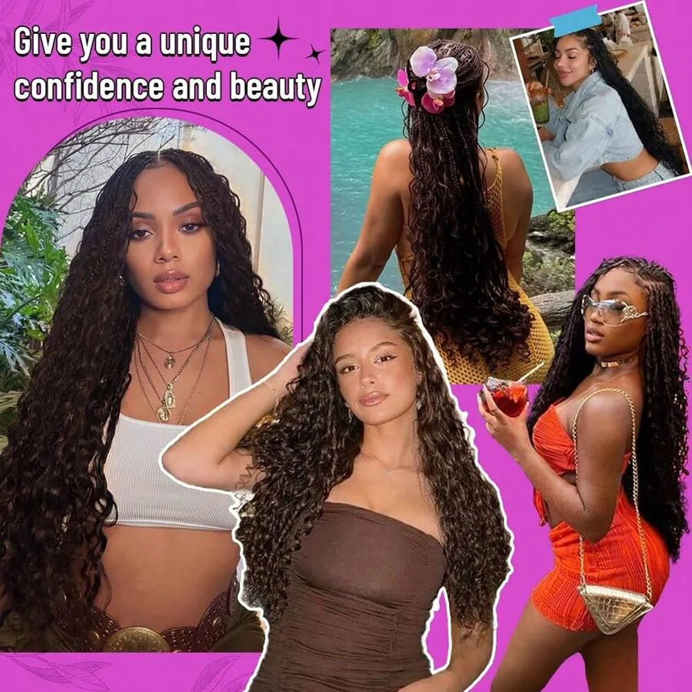Human Hair Bulk for Boho Knotless Braids | 15A Deep Wave Curly Braiding Hair