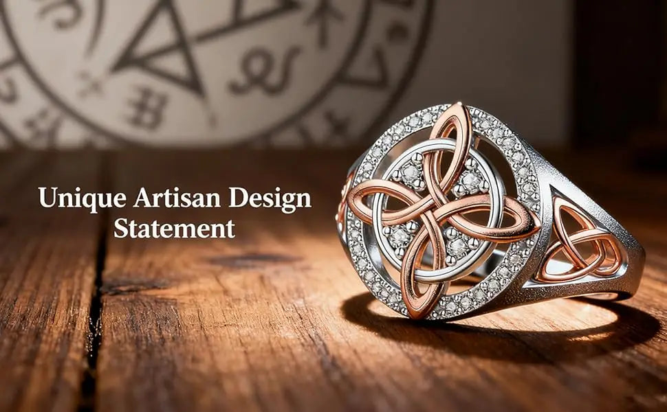 Two-Tone Celtic Heart Knot Ring