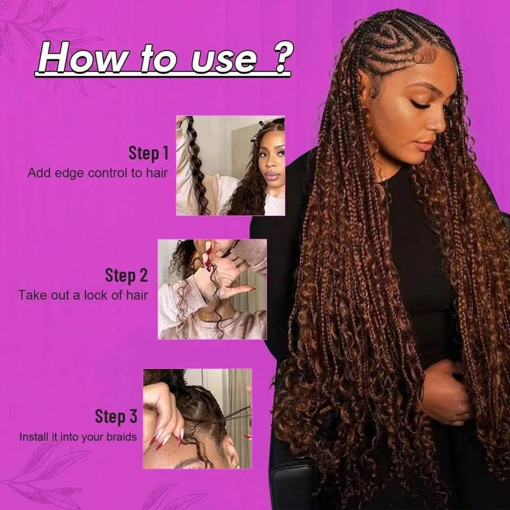 Human Hair Bulk for Boho Knotless Braids | 15A Deep Wave Curly Braiding Hair
