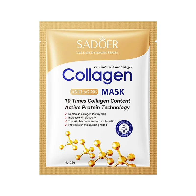 Korean Collagen Anti Wrinkle Facial Mask Fade Fine Lines Anti Aging Firm Skin Moisturizing Brightening Skincare Hydrate Mask