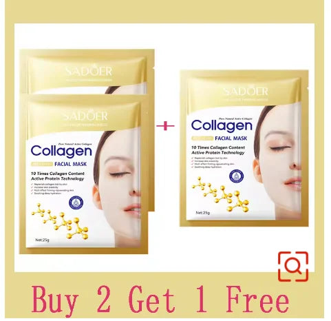 Korean Collagen Anti Wrinkle Facial Mask Fade Fine Lines Anti Aging Firm Skin Moisturizing Brightening Skincare Hydrate Mask