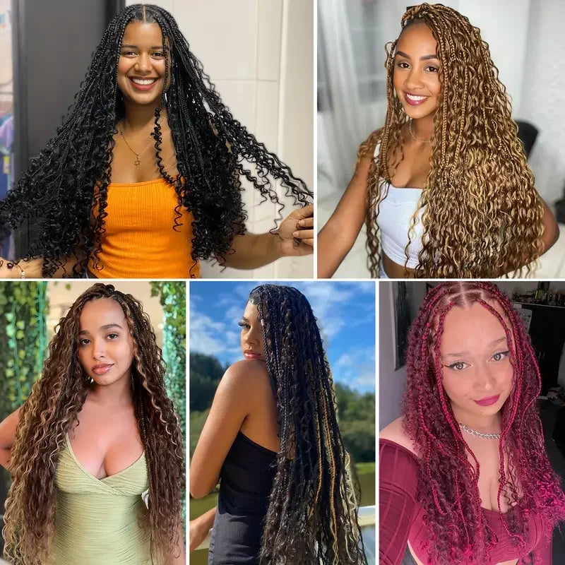 Ocean Wave Crochet Braiding Hair | Synthetic Water Wave Curly Hair for Crochet Braids