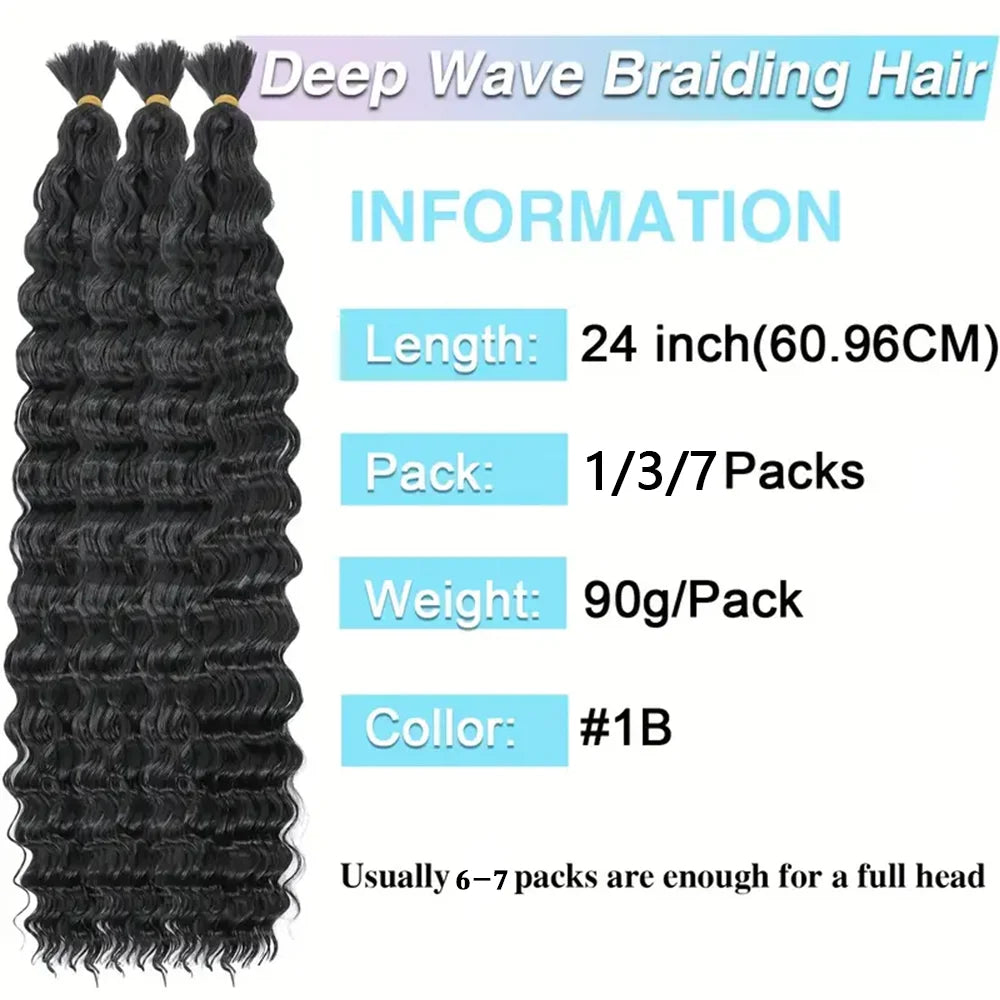 Ocean Wave Crochet Braiding Hair | Synthetic Water Wave Curly Hair for Crochet Braids