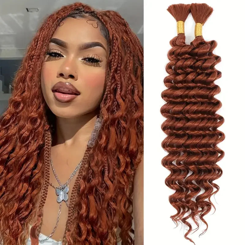Bohemian Deep Wave Synthetic Hair Bundles | Wet & Wavy Water Wave Braiding Hair Extensions