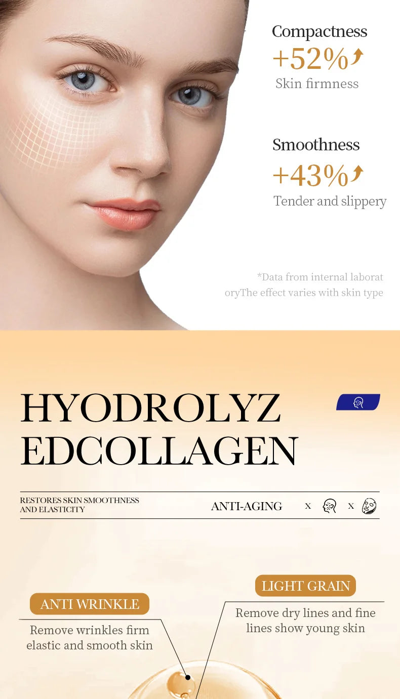 Korean Collagen Anti Wrinkle Facial Mask Fade Fine Lines Anti Aging Firm Skin Moisturizing Brightening Skincare Hydrate Mask