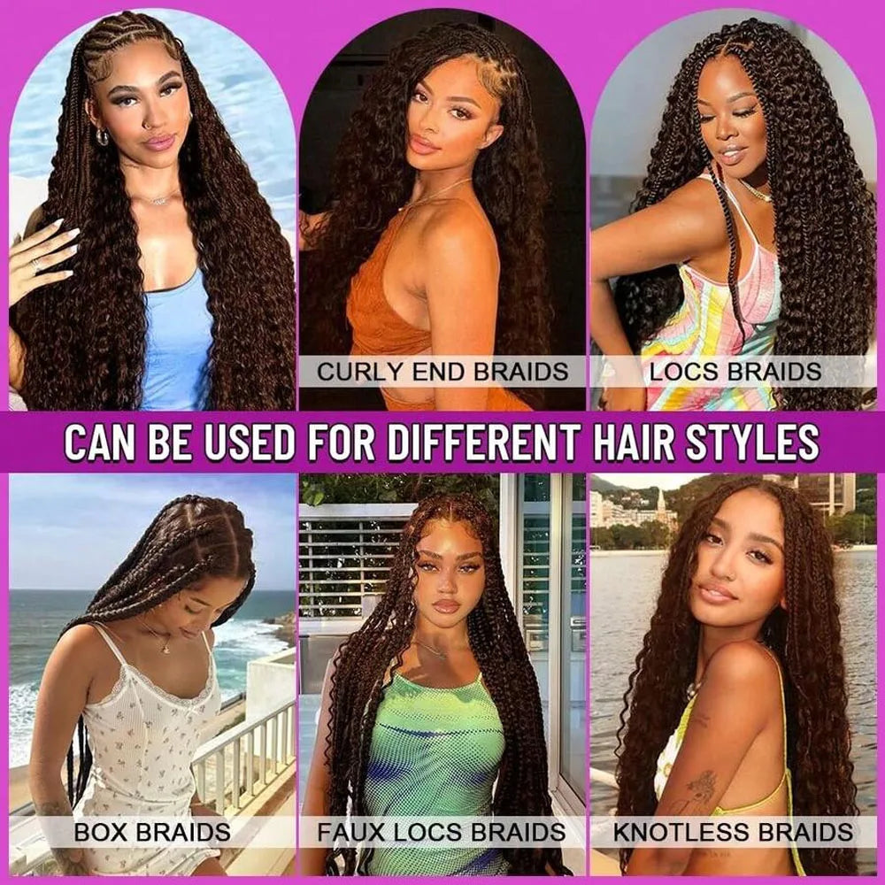 Human Hair Bulk for Boho Knotless Braids | 15A Deep Wave Curly Braiding Hair