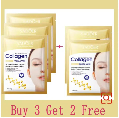 Korean Collagen Anti Wrinkle Facial Mask Fade Fine Lines Anti Aging Firm Skin Moisturizing Brightening Skincare Hydrate Mask