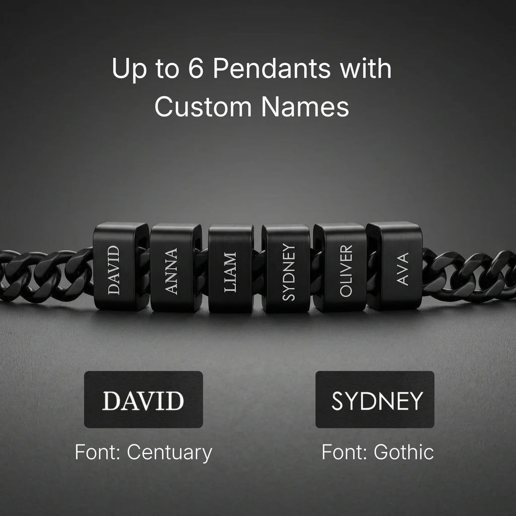 Men's Personalized Name Bar Chain Necklace