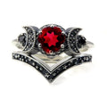 Gothic Crown Moon Ring