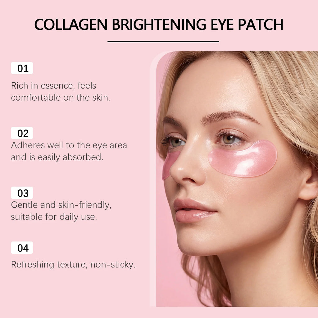 PDRN Caffeine Collagen Under Eye Patches Anti Puffy Eyes & Dark Circles with Niacinamide &Peptides Smile Line Wrinkle Care 60PCS