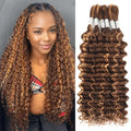 Human Hair Bulk for Boho Knotless Braids | 15A Deep Wave Curly Braiding Hair