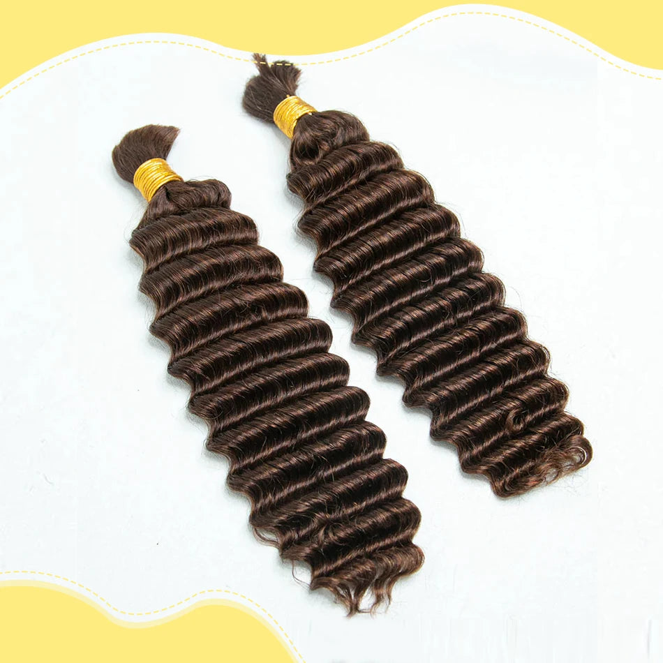 Yelo 12A Human Hair Bulk for Boho Knotless Braids | Deep Wave Curly Braiding Hair