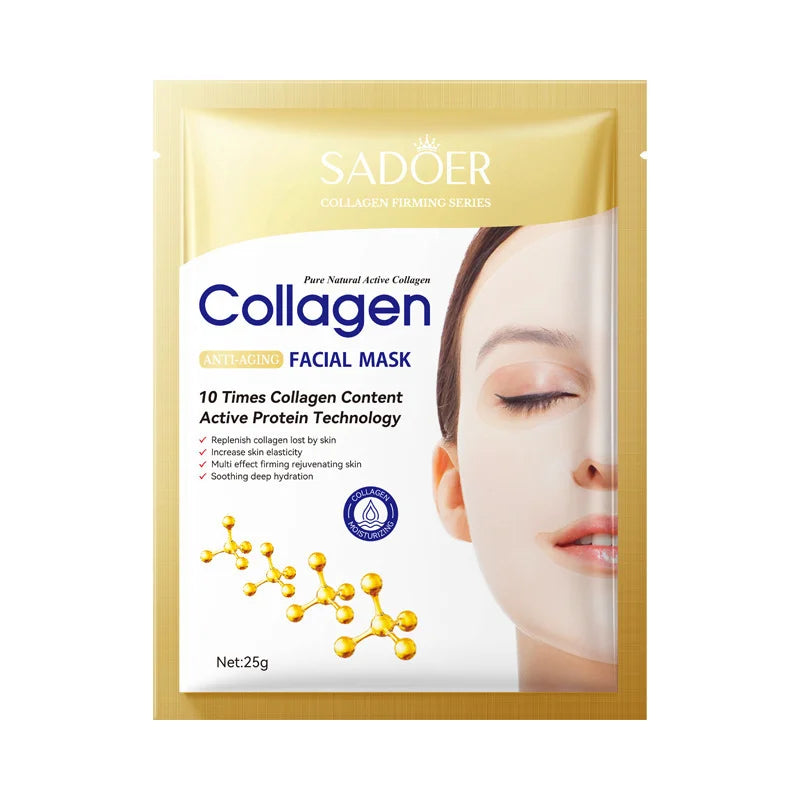 Korean Collagen Anti Wrinkle Facial Mask Fade Fine Lines Anti Aging Firm Skin Moisturizing Brightening Skincare Hydrate Mask