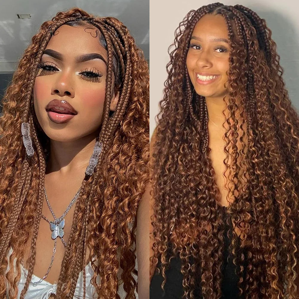 Chocolate Brown Remy Human Hair Bulk for Boho Braids | Deep Wave Braiding Hair