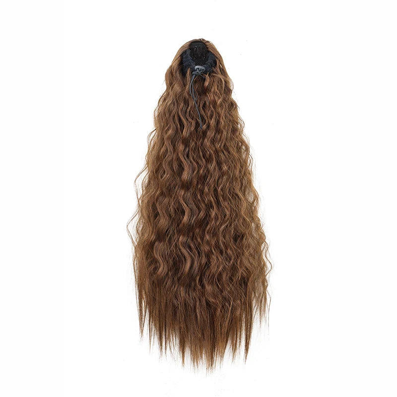 22" Kinky Curly Drawstring Ponytail Hair Extension | Heat Resistant Synthetic Wrap-Around Ponytail for Womenack Hairpiecefor Women