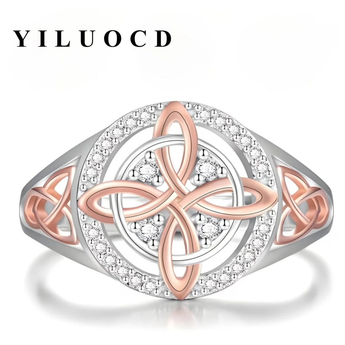 Two-Tone Celtic Heart Knot Ring